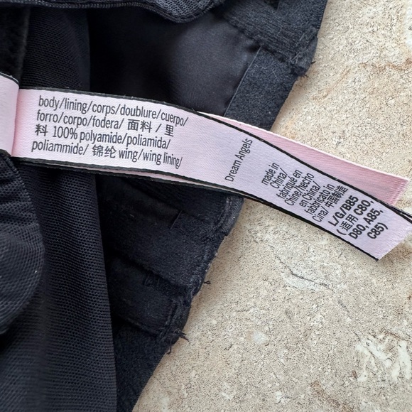 Victoria's Secret Dream Angels unlined black lace-up corset top, Size Large - Picture 11 of 12